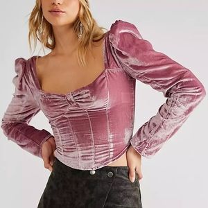 NWOT Bridgette velvet top by Free People in size Small